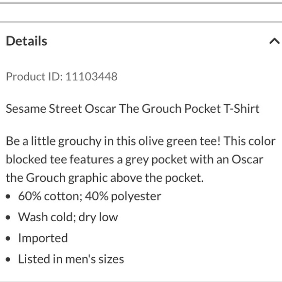 SESAME STREET OSCAR THE GROUCH POCKET TEE! - Picture 8 of 8